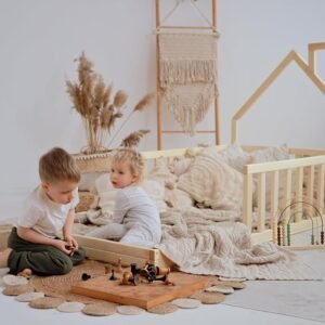 Wooden Bed Frame with Optional Roof