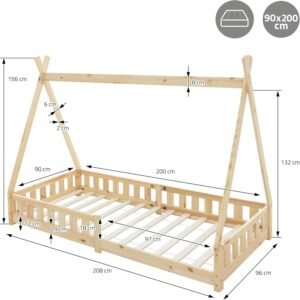 Children Wooden Teepee Bed
