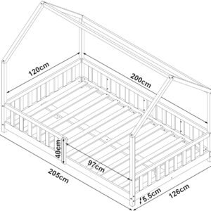 kids wooden house bed