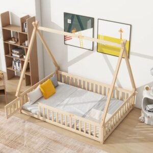 Kids Tent-shaped Floor Bed