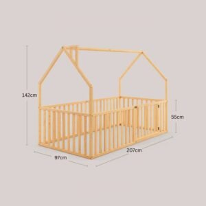 Kids House Gated Floor Bed