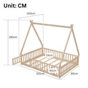 Kids Tent-shaped Floor Bed