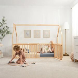 Kids House Gated Floor Bed