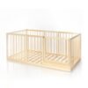 Toddler Floor Bed with Round High Rails