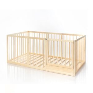 Toddler Floor Bed with Round High Rails