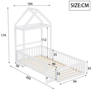 Kids Bed with Storage Rack